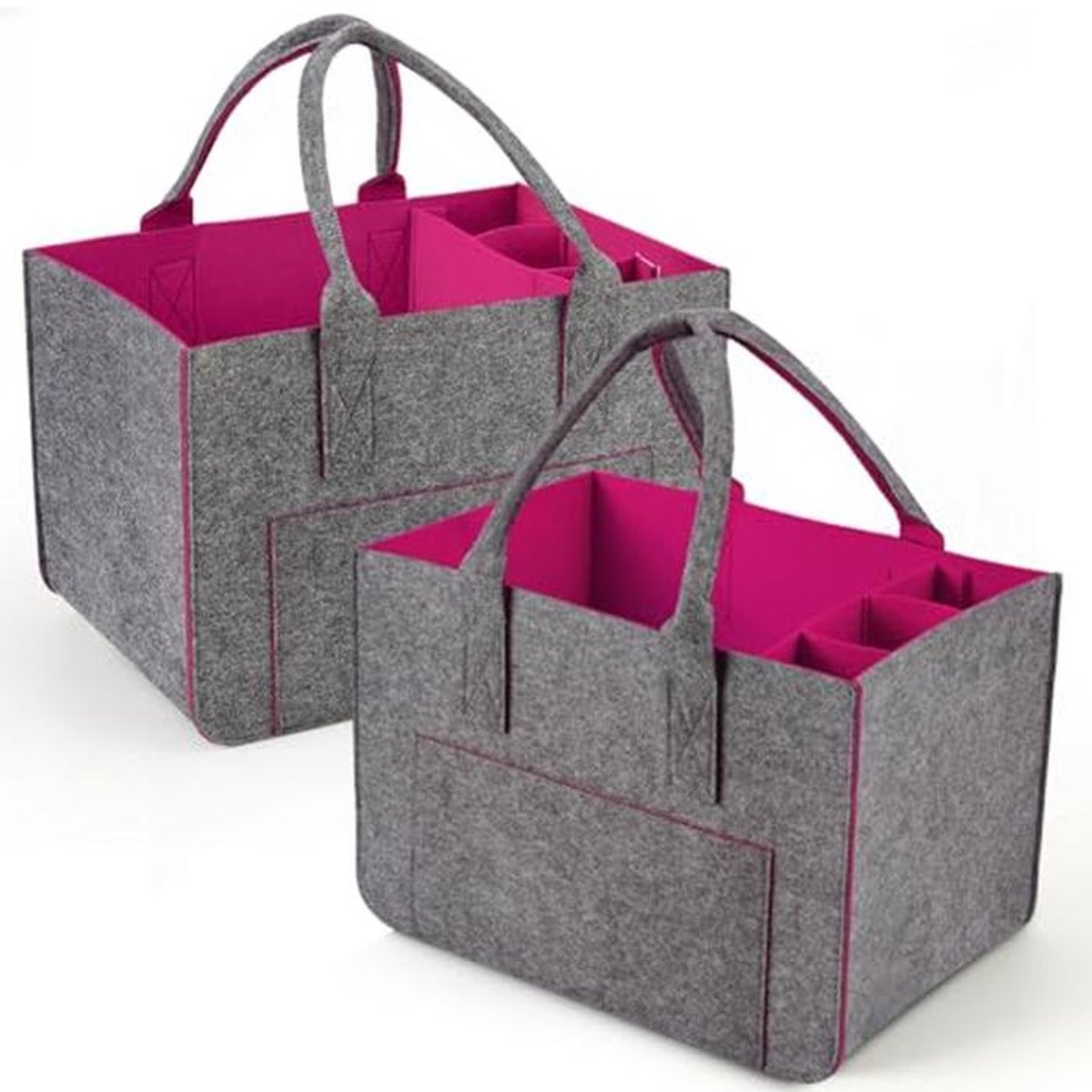 Opvouwbare Vilten Boodschappentas - 30 Liter - Robuust en Ruim - 2 Stuks