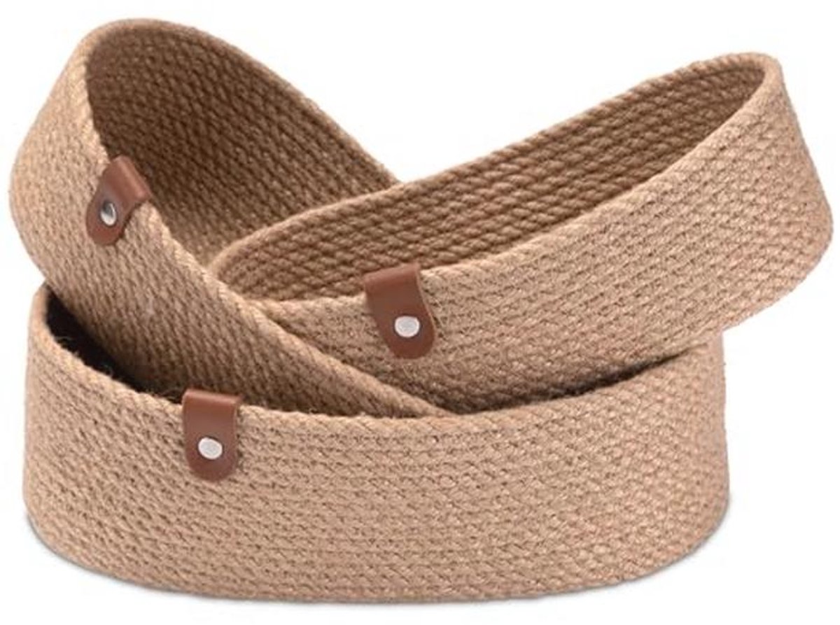 Set van 3 Jute Opbergmandjes - Multifunctionele Organizer voor Badkamer en Luiertafel