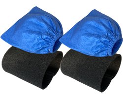 Filterset voor nat- en droogstofzuiger - geschikt voor Kärcher WD 2, WD 3, WD 4 - met 2 textielfilterzak en 2 nat/schuimfilter - 4 stuks