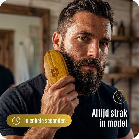 BAØRD Houten Baardborstel – Baardverzorging – Baardstijler Care – Beard Brush Cadeau Mannen – Voor Baardolie En Baardbalsem Cadeautjes – Baard Borstel Geschenk Heren - Vader Kados Man - Verjaardag Kado Top 10 - Cadeautje Voor Hem