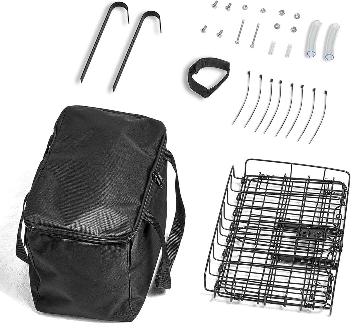Opvouwbare Metalen Fietsmand Vooraan – Snelontkoppeling - Afneembare Binnenzak – Geschikt voor E-bike - Huisdieren & Boodschappen - Zwart – foto 7