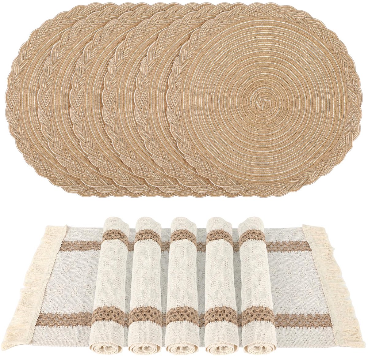 Unyqoos® Charmante Boho Placemat Set van 6 voor Stijlvolle Tafeldecoratie