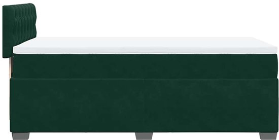 vidaXL - Sommier tapissier - avec - matelas - velours - vert foncé - 90x190 - cm