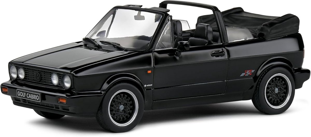 Schaalmodel Volkswagen Golf MKI Cabriolet Sportline Zwart 1:43 - Verzamelmodel