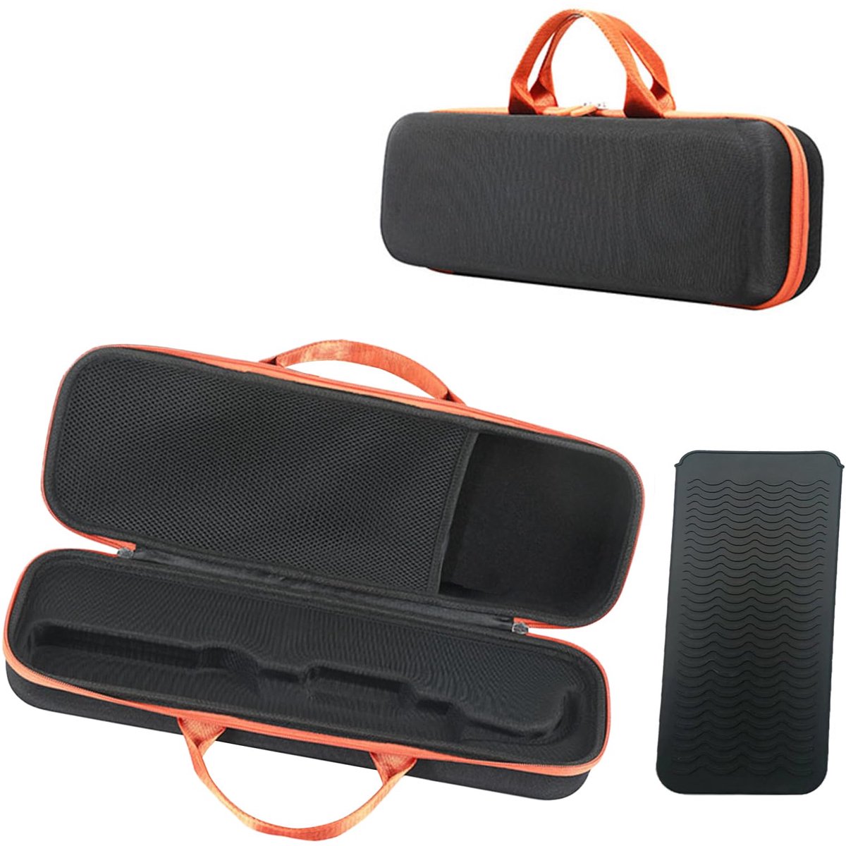 IMPERATORIS® Travel Case geschikt voor Dyson Föhn – Opbergtasje voor Haarstyler en Opzetstukken – Reisetui / Organizer met Vakken voor Hair Curler Accessoires – Toilettas voor Dames – Opbergtas en Reistas – zwart - nylon