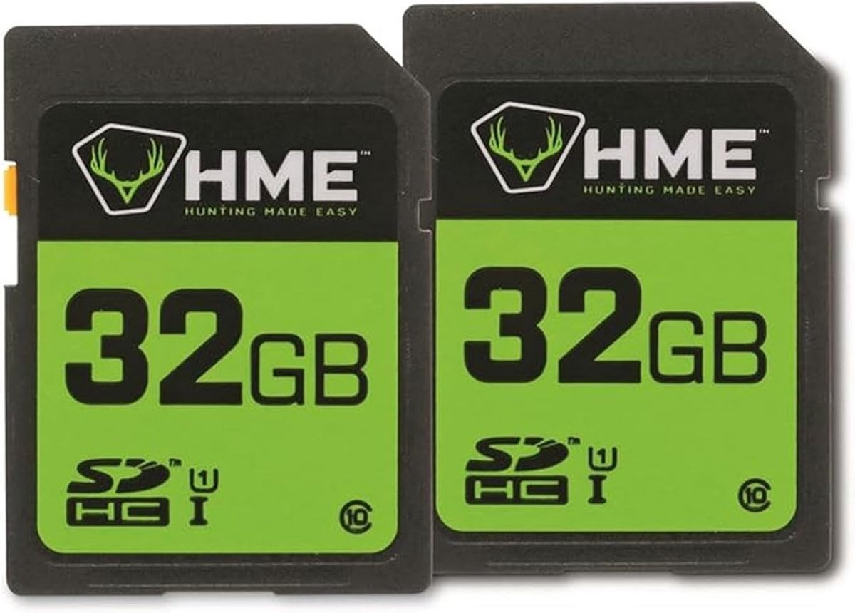 2-Pack SD Kaarten 32GB - Opslaggeheugen voor Camera, Trailcam en GPS