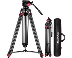 NEEWER 200 cm videostatief, robuust camerastatief van aluminiumlegering met 360° vloeistofkop, snelwisselplaat compatibel met Canon Nikon Sony en andere DSLR-camera's en camcorders, draagvermogen 8 kg