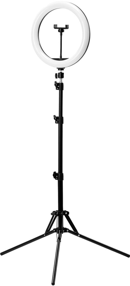 Ringlamp 13 inch met Statief – Schaduwloze LED Beautylamp met Telefoonhouder – GLOW 13 BSC Zwart