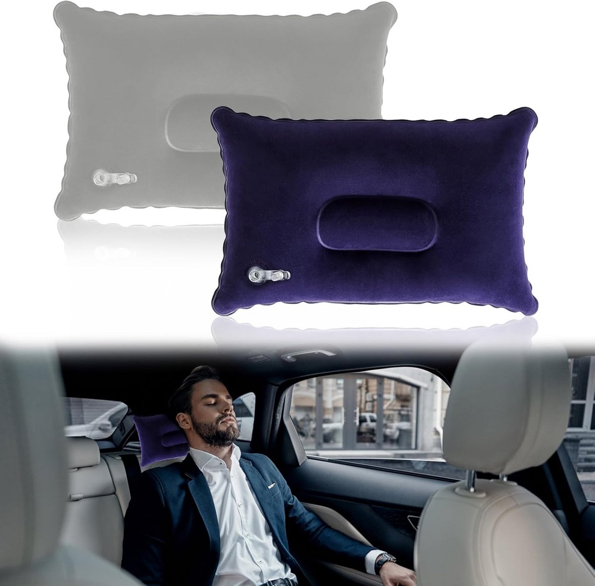 2-Pack Opblaasbare Kampeer Kussens Compact en Comfortabel voor Reizen en Outdoor