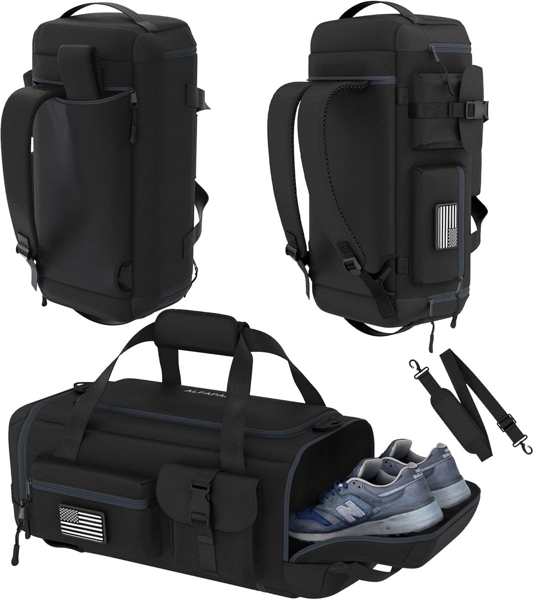 Grote Sporttas Rugzak 60L - Waterbestendige Gymtas met Schoenenvak voor Heren & Dames