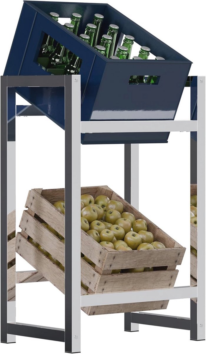 Zwaar Stack Krattenrek - Chroom - 75x47x31 cm