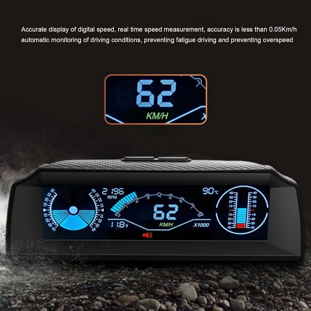 Universele Auto Head-Up Display voor Dashboard met Multifunctionele Dataweergave thumbnail 2