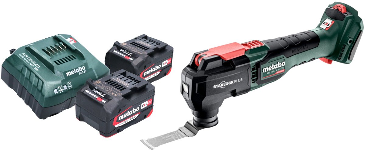 Metabo MT 18 LTX BL QSL accu-multitool 18 V Brushless Starlock Plus + 2x accu 4,0 Ah + oplader
