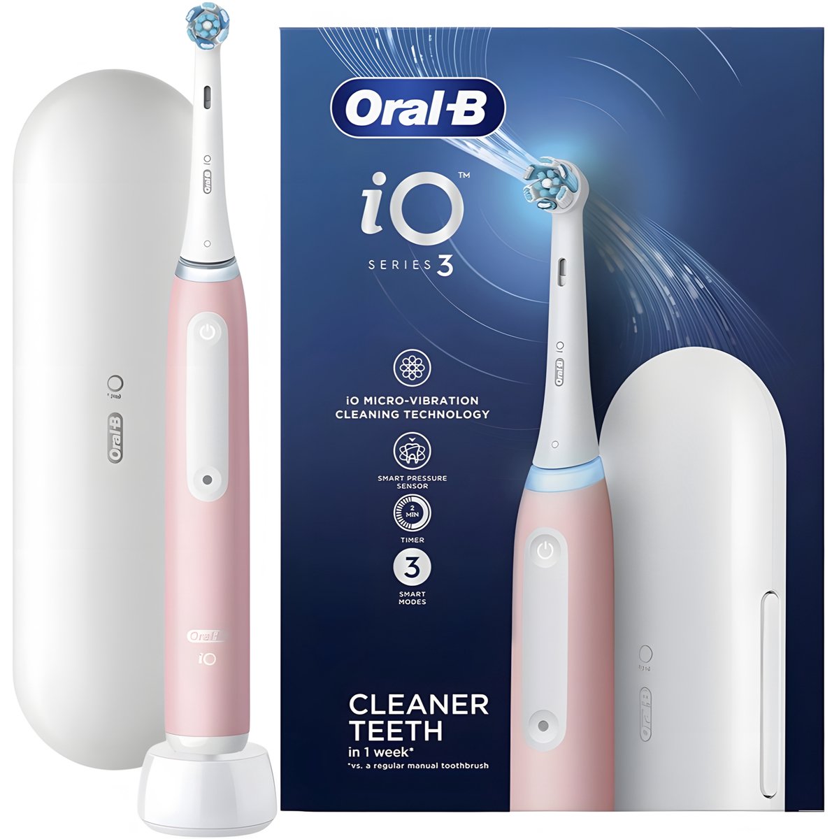 Oral-B iO Series 3 Elektrische Tandenborstel Roze met - Elektrische - €92,99