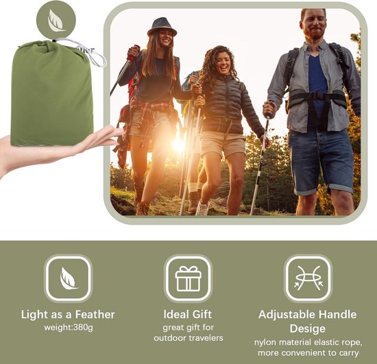 Ultra Lichte Zomerslaapzak 220x90 cm Groen Compact & Lichtgewicht voor Reizen en Kamperen — afbeelding 5