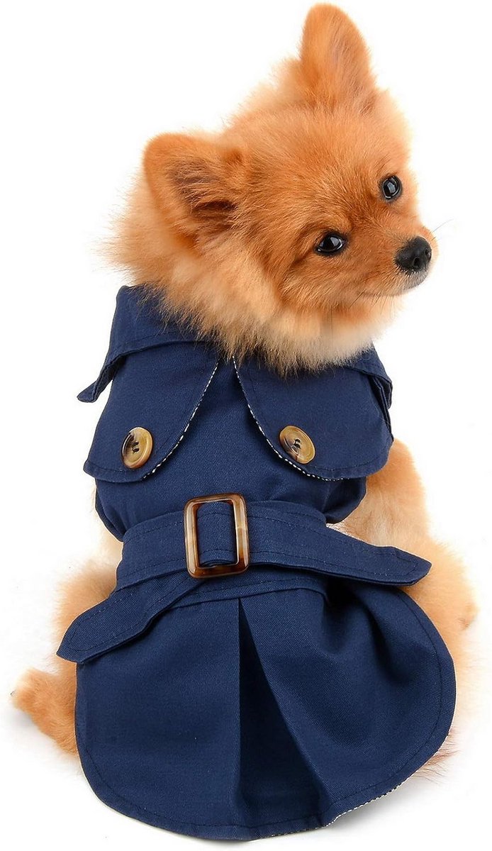 Winddichte Trenchcoat voor Kleine Honden Herfst Winter Mode Buitenjas