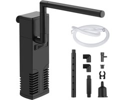 GELLDG Ingebouwd aquariumfilter - Verstelbare 4W aquariumwaterpomp - Pomp met een capaciteit van 300 l/u - Doorstroomfilter geschikt voor aquariums tot 60 liter