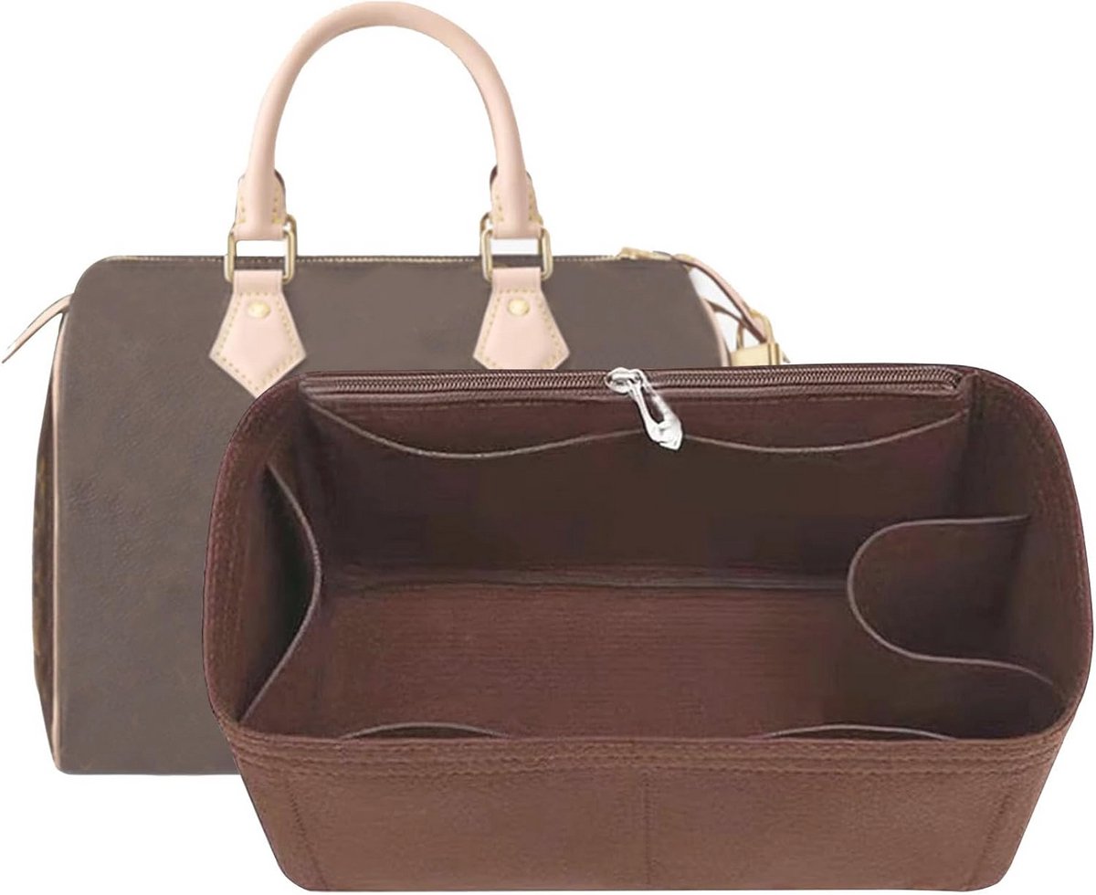 Handtas Organizer Insert voor Speedy 35 - Bruin Viltstof