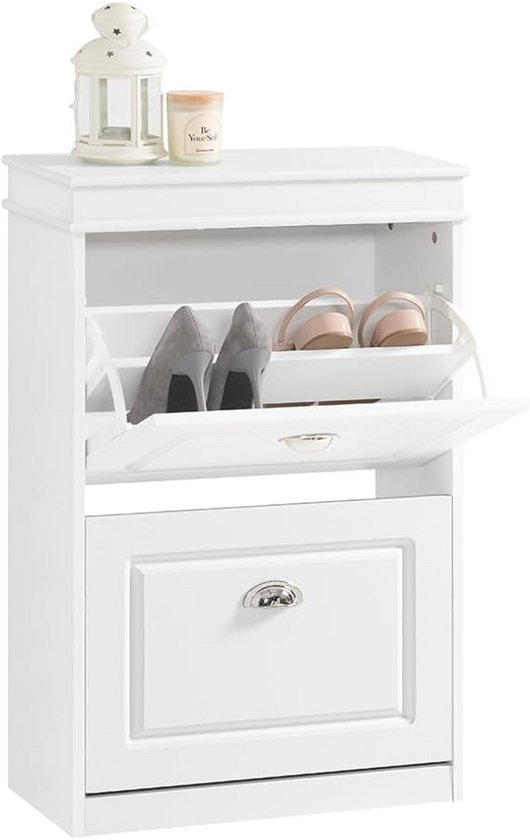 FSB74-K-W Schoenenkast Inkomkast Keukenkast Dressoir Met 2 Lades 1 Schuifdeuren En 5 Planken Opbergkast Voor Keuken Fsb74 K W