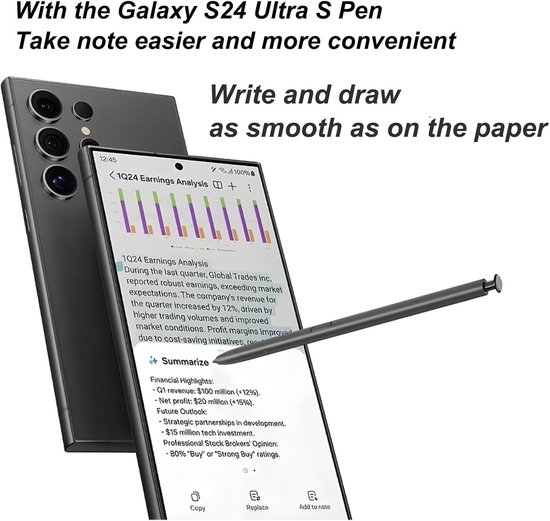 Allecta - Zwarte vervangende S Pen stylus voor Galaxy S24 Ultra smartphone — afbeelding 2