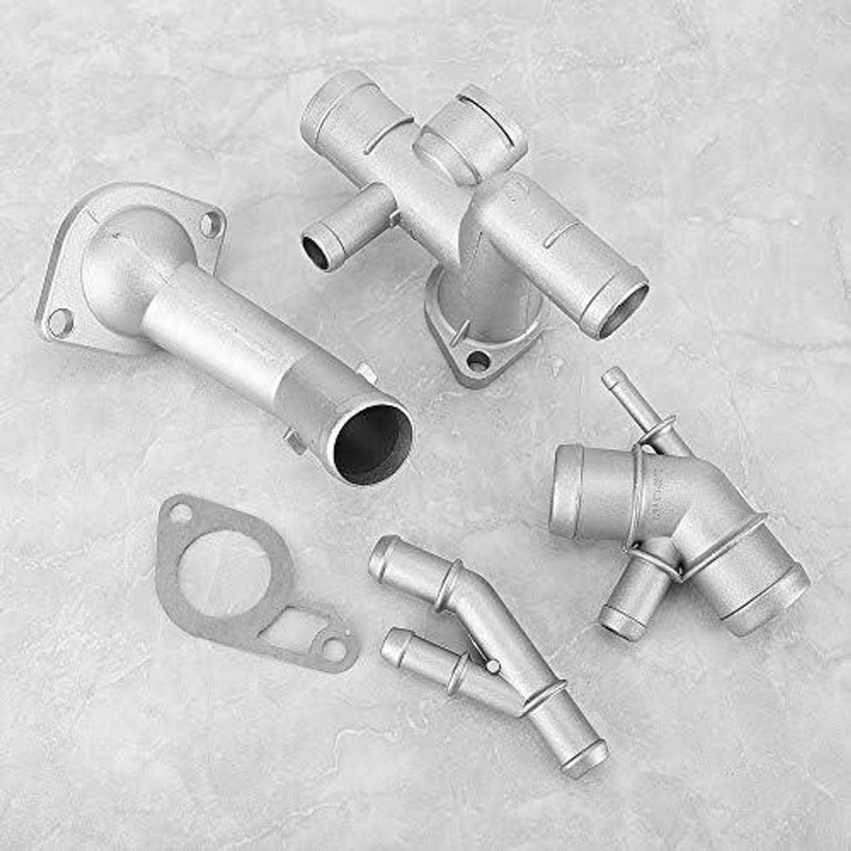 Allecta - Aluminium Koelvloeistof Flens Kit voor Mk4 1.8T 2000-2005 - 4 Stuks - Motor Koelvloeistof Slang Flens Set met 3 Vervangende Onderdelen.