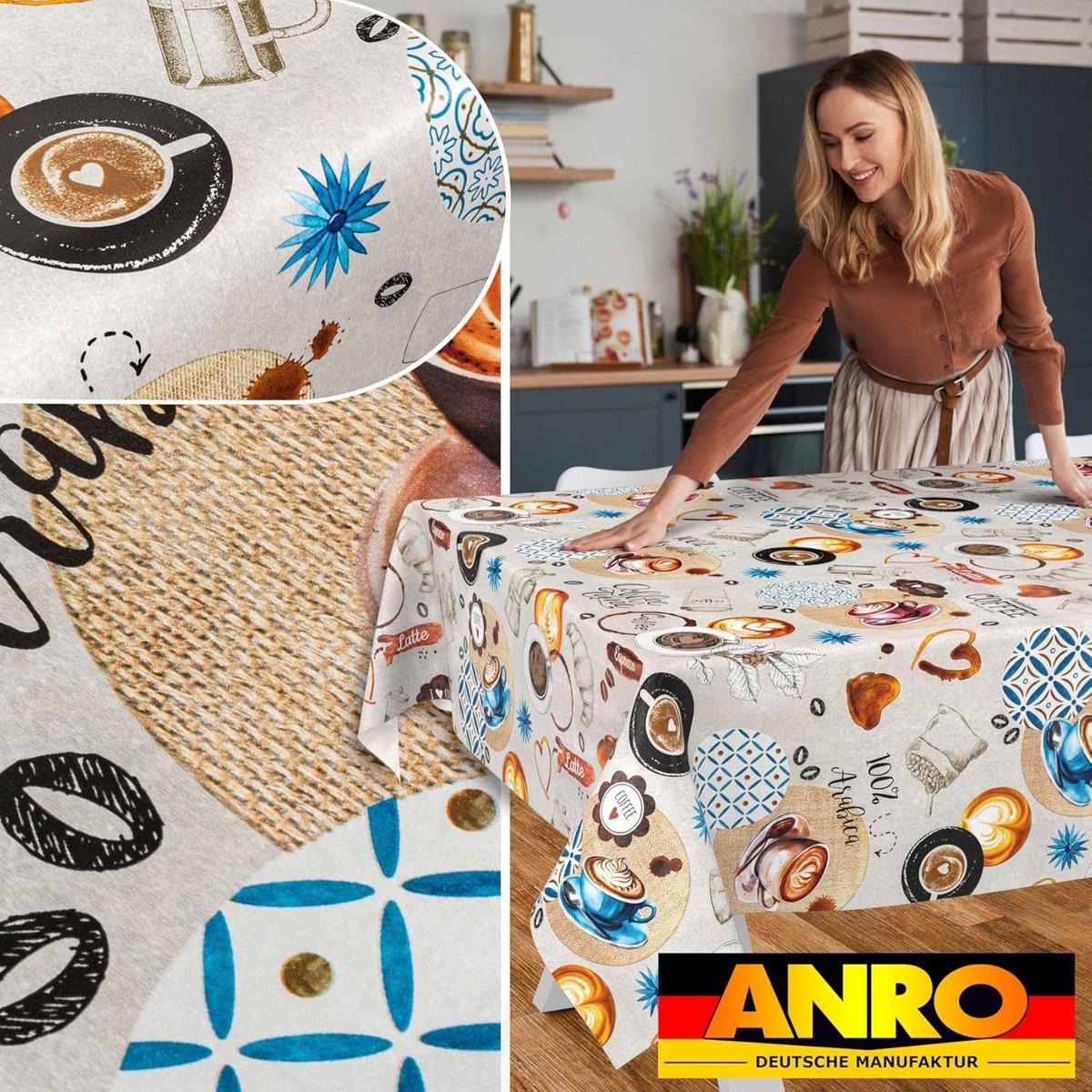 Olieverf Tafelkleed Rechthoekig 200x140 cm Waterafstotend & Afwasbaar Keuken en Terras