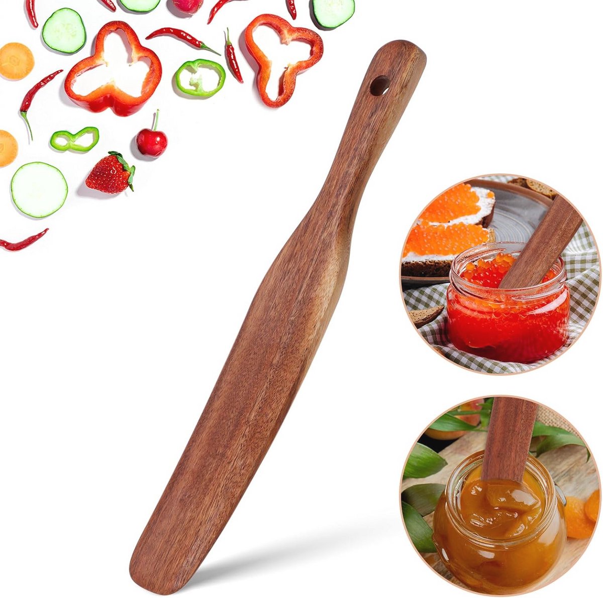 Houten Bakspatel 26 cm - Ideaal voor Zuurdeeg, Koken, en Mengen