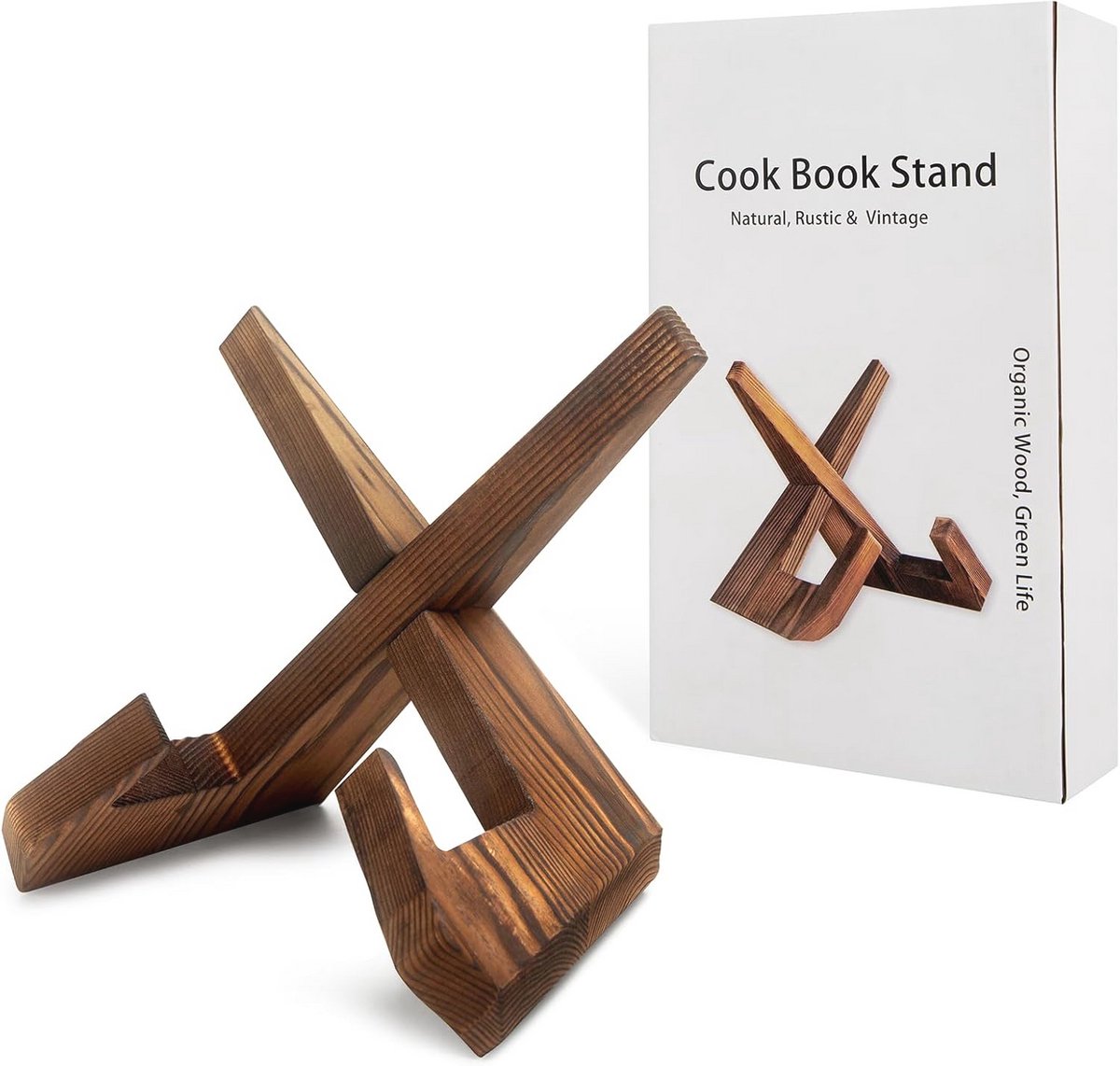 Houten Kookboekhouder voor Keuken - Vintage en Rustiek