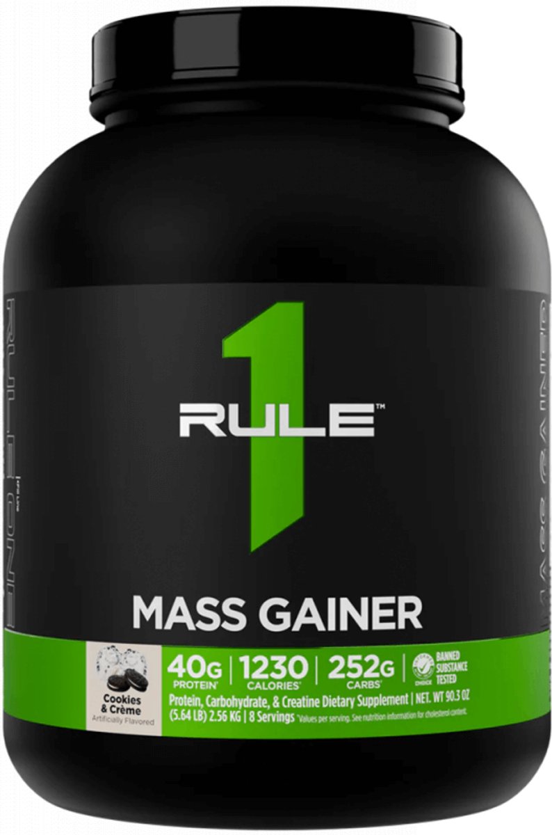 Rule1 R1 Mass Gainer (5,7lbs) Cookies & Crème - Gewichtstoename - Met Creatine
