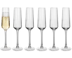 Alessandro Champagneglazen Excalibur - 24x stuks - glas - 200 ml - H26 cm - Ook voor sparkling/bubbels wijn