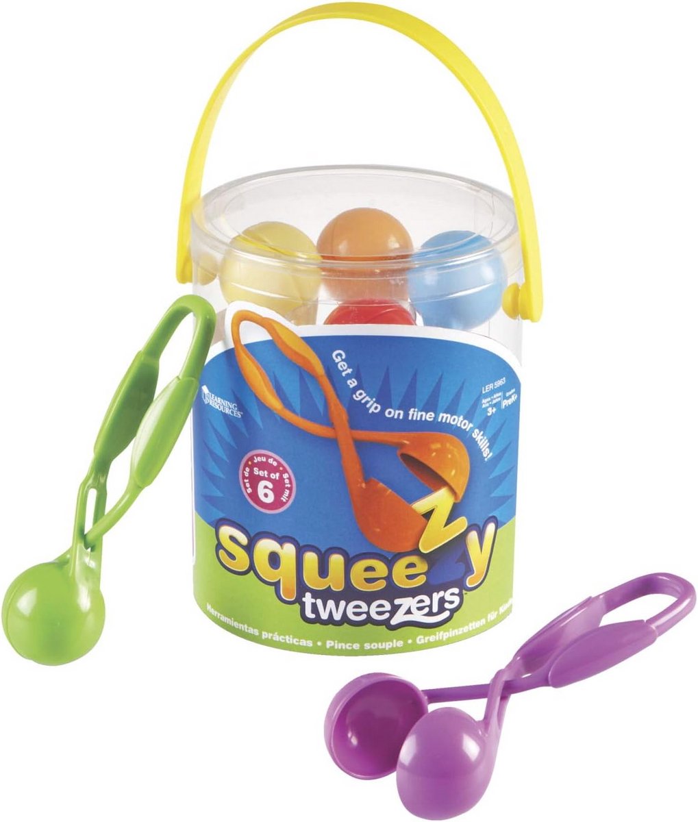 Fijne Motoriek Squeezy Pincetten Set - 6 Stuks