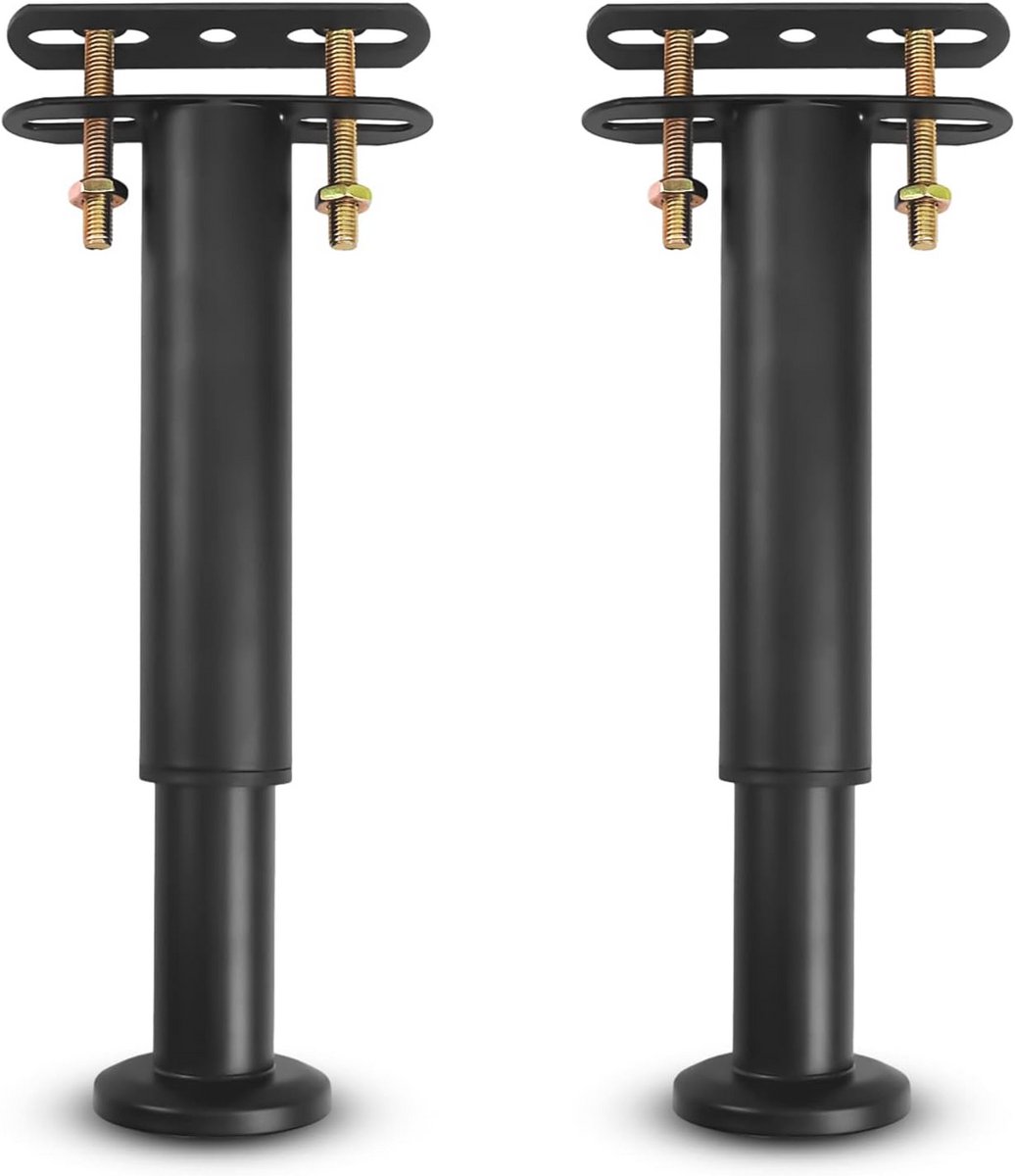 Verstelbare Bedsteunpoten - Zwaar Belastbare Meubelvoeten 18 cm - 33 cm (Zwart, 2 Stuks)