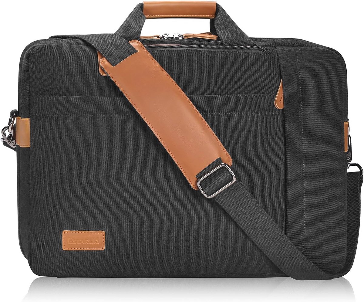Multifunctionele Laptoptas 3-in-1 voor Heren - Canvas Schouder- en Rugzak