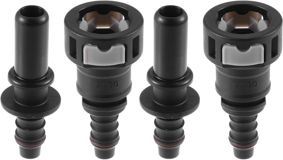 Allecta - Rechte Auto Brandstofslang Snelle Ontkoppeling Connector - Set van 2 - 11.8mm tot 10mm - Duurzaam - Eenvoudig in Gebruik
