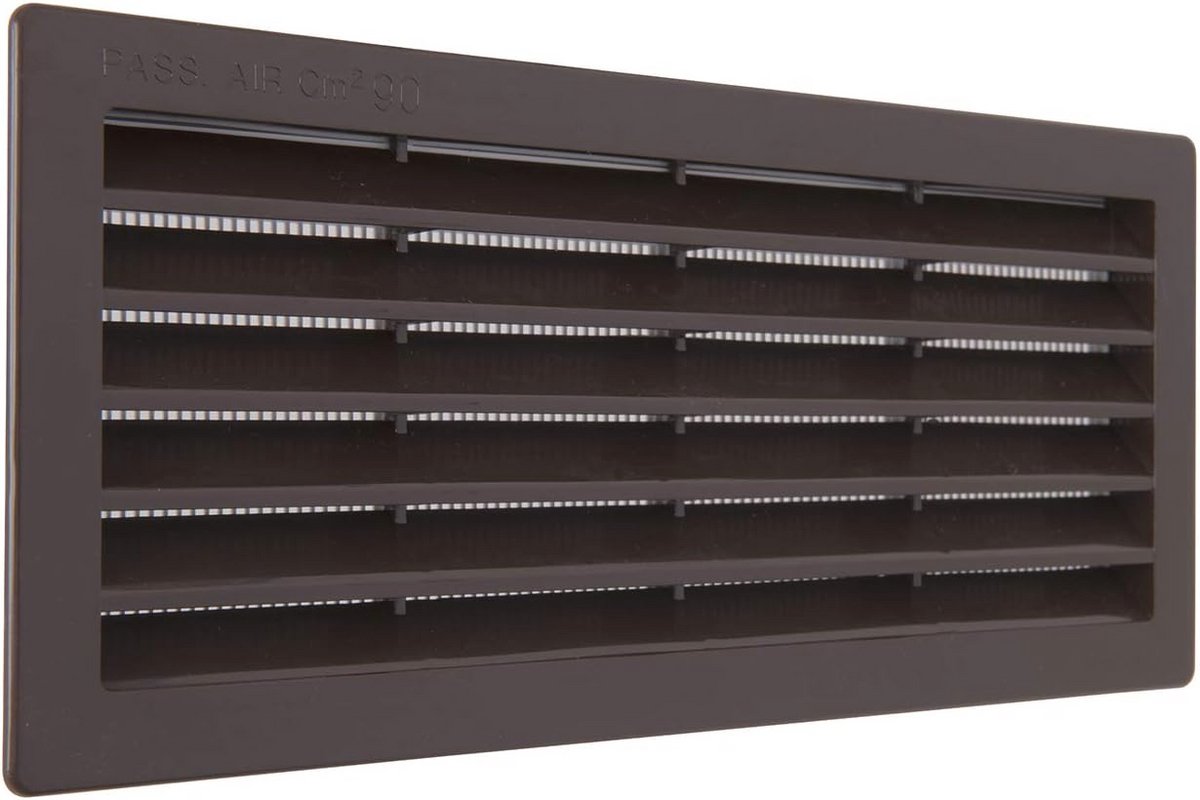 Rechthoekig Ventilatierooster voor Inbouw met Insectennet - 254 x 108 mm