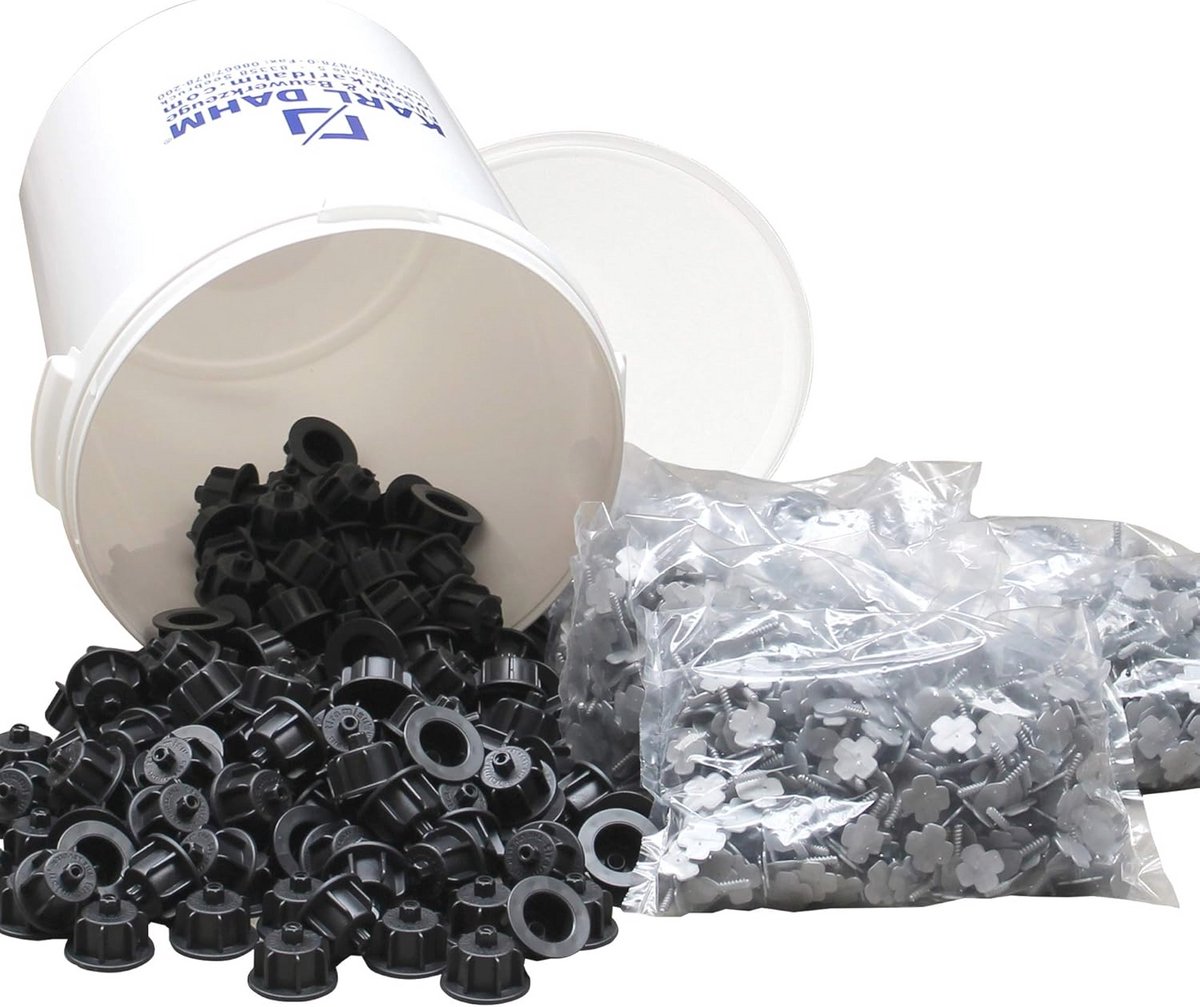 Tegelnivelleringssysteem - Maxi-set voor 1 mm voegen met 150 zwarte trekkappen voor tegeldikte 3-12 mm