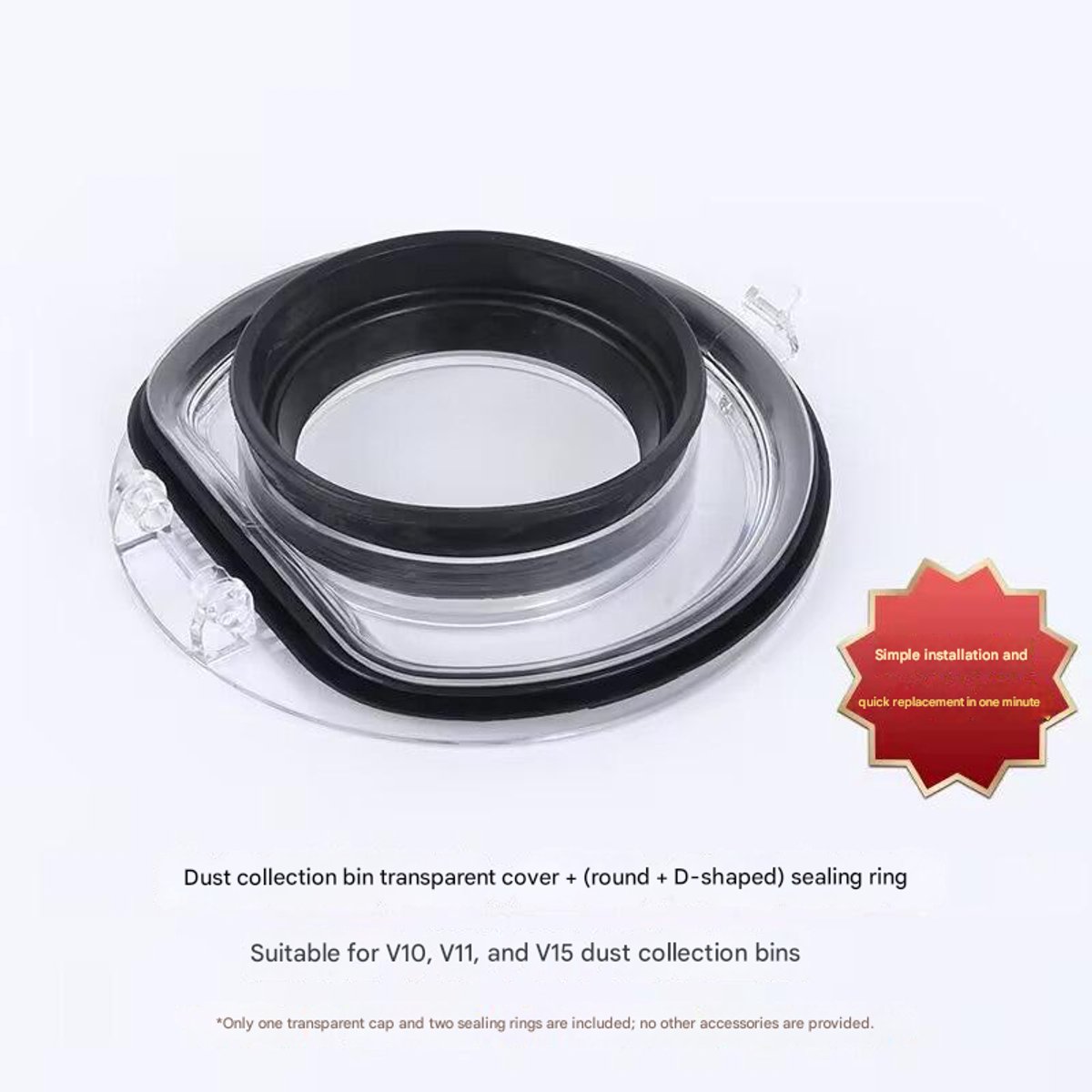 Vervangend stofreservoirdeksel met afdichtingsring Geschikt voor Dyson V10, V11 en V15 stofzuigers.
