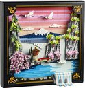 LEGO Art Japanse Kersenbloesem Landschap muurdecoratie met waterval, berg, kersenbloesems en kraanvogels.
