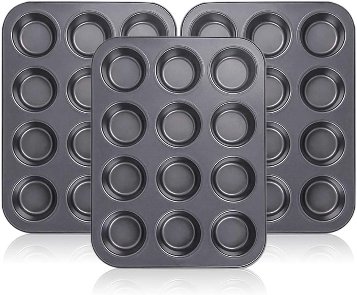 Muffin & Cupcake Pannen met 12 Kopjes - Set van 3 Antiaanbak Bakvormen