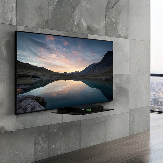 Wandmontage Glazen DVD Plank wandplank zwart glas Maclean MC-738 van Maclean — afbeelding 5