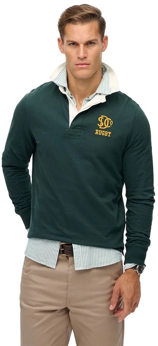 Superdry Vintage Athletic Jersey Rugby Top Heren Tops Groen