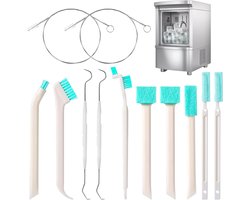 Allecta - IJsmachine Reinigersset met 10 Reinigingsborstels en 2 Dubbele Haaknaalden voor Huishoudelijke Schoonmaak - Detailreinigerborstel voor Gaten, Hoek en Kleine Ruimte