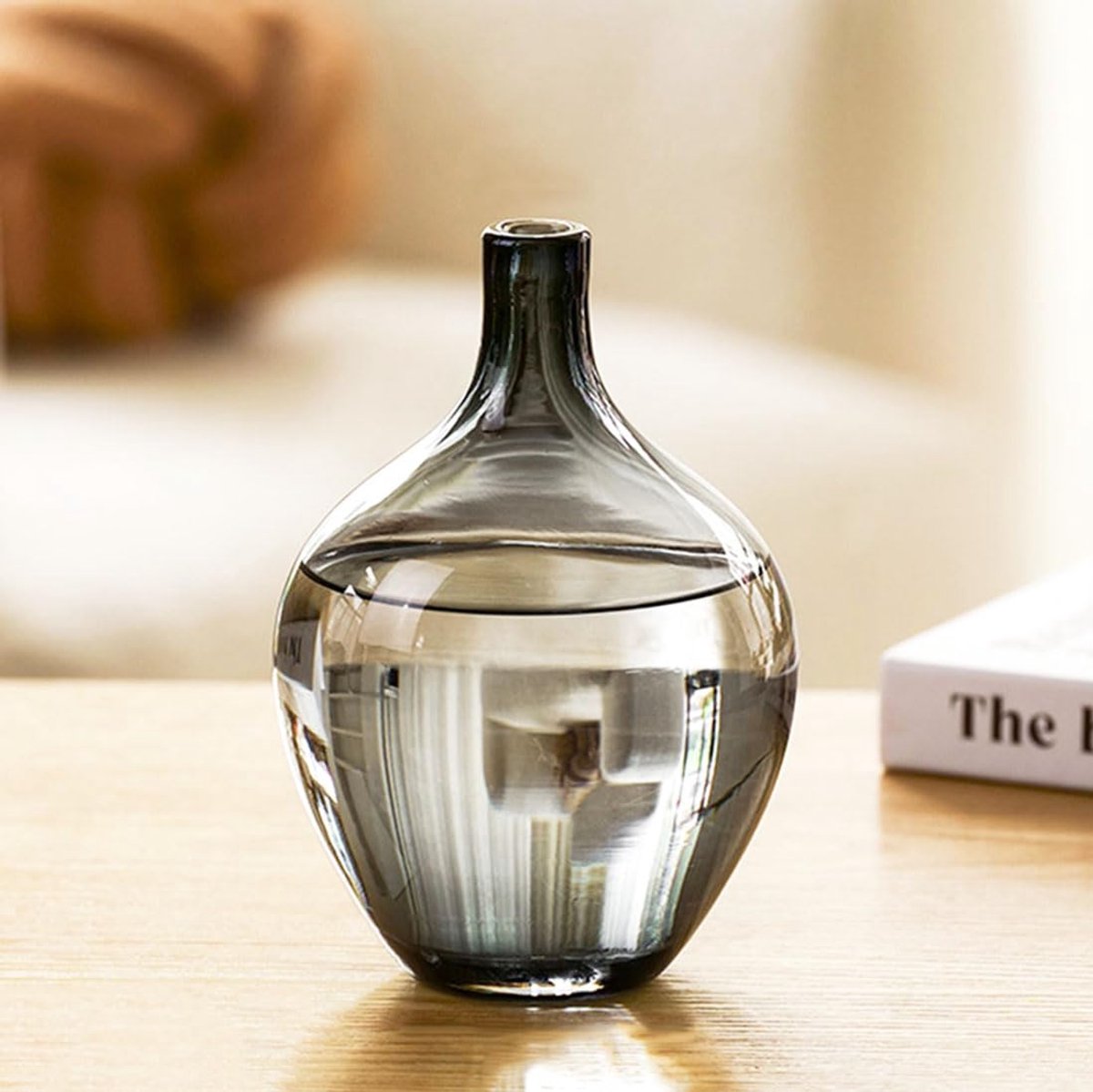 IMPERATORIS® Glazen Vazen / Glazen Flessen – Mini Decoratieve Vaas Flesjes – Helder Glas – Inclusief Strik – 6 x 2 x 20 cm – Zwart