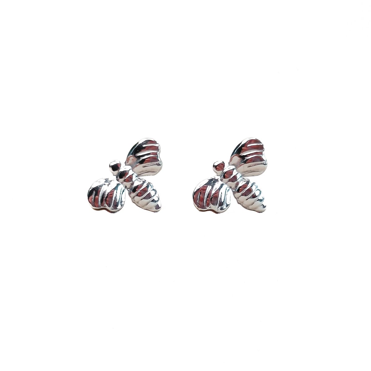 Ava & Imber Bee Studs | Zilver | Stainless Steel Oorstekers Bij | Zilveren Oorbellen