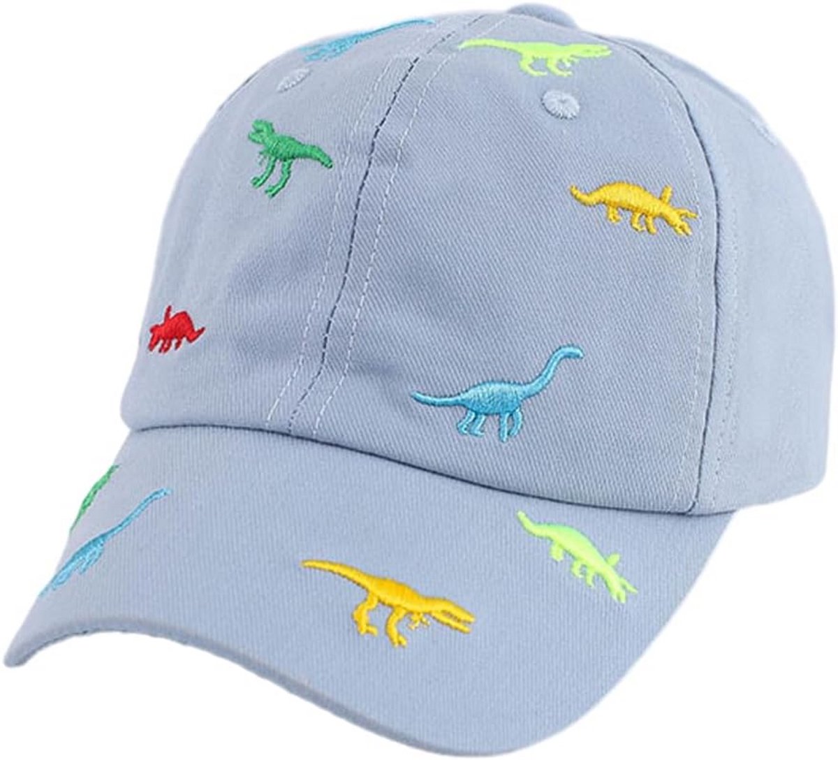 Kleurrijke Kinderpet met Dino Print voor Jongens en Meisjes (2-6 Jaar) - UPF Zonbescherming