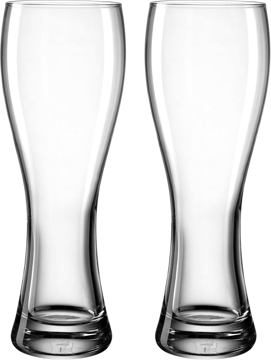 Set van 2 Tarwebierglazen 500 ml - Hoogwaardige Witte Bierglazen - Vaatwasmachinebestendig