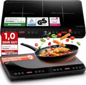 Stillstern Dubbele Inductie kookplaat 3600W Vrijstaande Kookplaat Inductie met TurboBoost 18 Standen Touchbediening en Timer