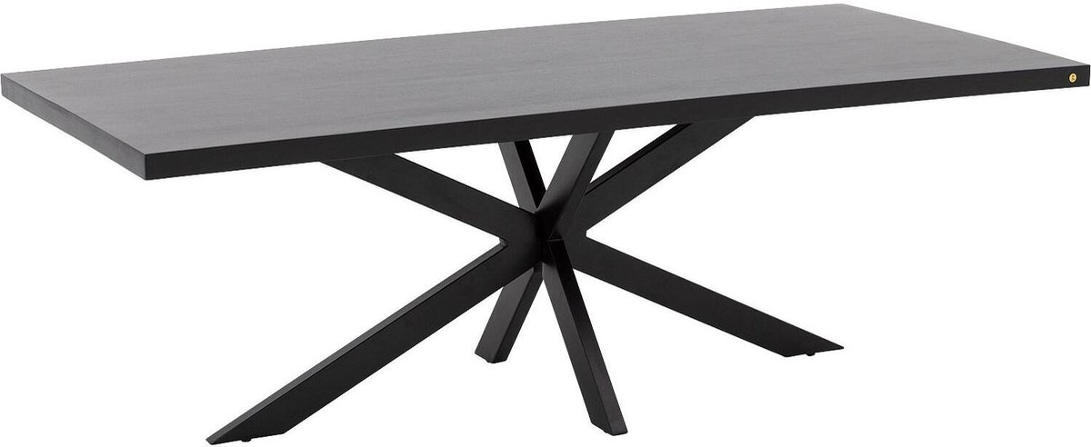 Goossens Lecce Eettafel - Hout - 180 x 76 x 90 cm - Rechthoek - zwart