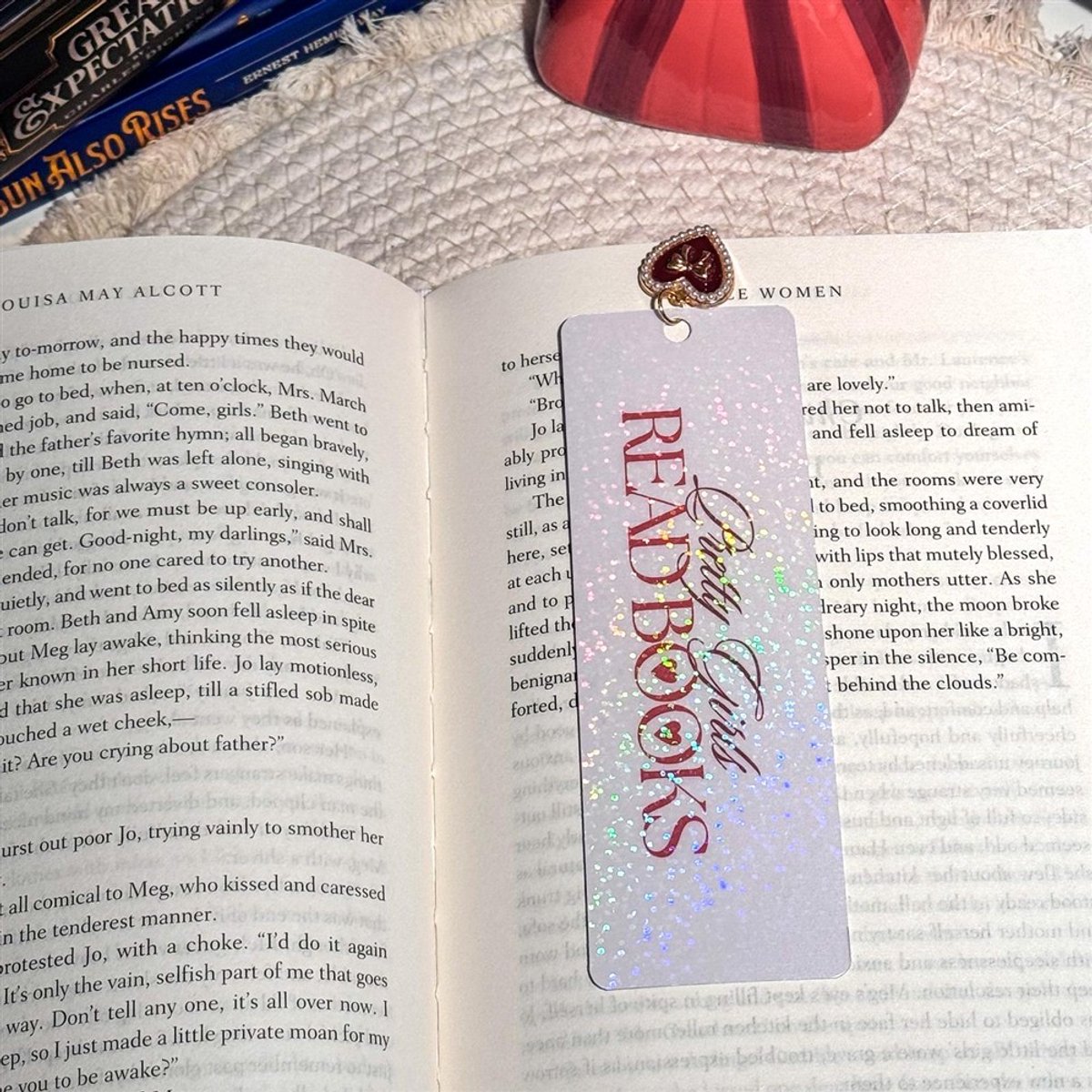 Nook & Note – Boekenlegger – Pretty Girls Read Books – Holografisch – Met Bedel