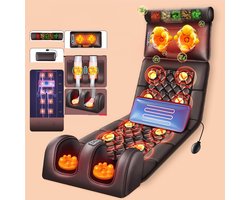 Shiatsu Massagestoel - Rugmassage en Nekmassage apparaat - Massagekussen - Compressiemassage - Warmtefunctie - Vibratie - Rugpijn en Nekpijn - Massagemat -Rug, Nek, Schouders, Taille & Benen - Vibratie Massage - 5 Massage Modi - Spierpijn & Stress